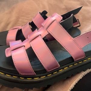Dr martens pink holographic sandals sz 9